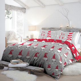 Gnome For Christmas 100% Brushed Cotton Duvet Cover Set