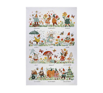 Gnome for the Holidays Graphic Print 100% Cotton Tea Towel