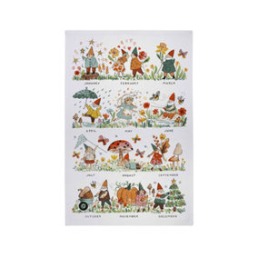 Gnome for the Holidays Graphic Print 100% Cotton Tea Towel