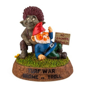 Gnome v Troll Turf War Garden Statue