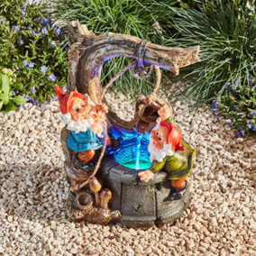 Gnome Wishing Well Water Feature, Light Up LED, for Garden, Decking & Patio, Indoor/Outdoor, Weatherproof
