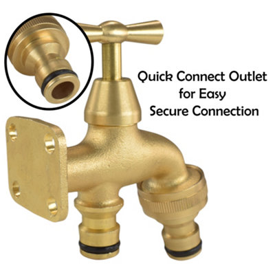 Go Anywhere Outdoor Brass Garden Tap,No Plumbing in Click On Garden ...