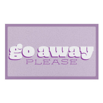 Go Away Please Lilac Indoor & Outdoor Doormat - 70x40cm