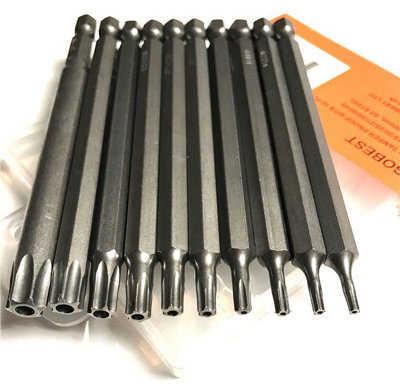 GOBEST 100mm torx security screwdriver bits set 10 pcs T8-T45 magnetic (GB-0028)