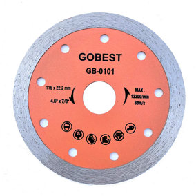 GOBEST  GB-0101, angle grinder disc, tile cutting diamond disc  115 mm, 22.2 bore