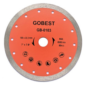 GOBEST GB-0103, angle grinder disc, tile cutting diamond disc 180 mm, 22.2 bore