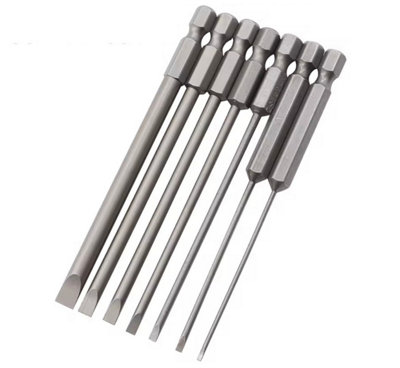 GOBEST slotted screwdriver bits set 7pcs, 100mm long magnetic 1.6-6mm ...
