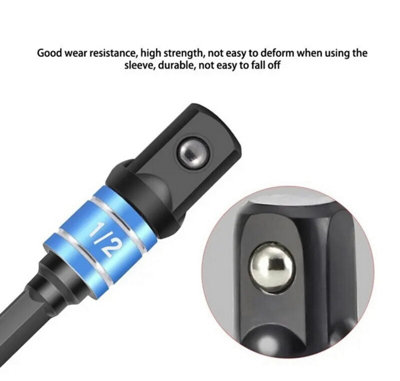 GOBEST socket adaptor set 3 pcs, 1/2", 3/8", 1/4" impact grade, colour coded
