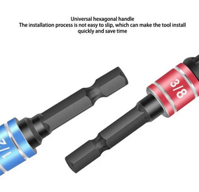 GOBEST socket adaptor set 3 pcs, 1/2", 3/8", 1/4" impact grade, colour coded