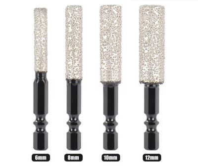 GOBEST tile drill bits set 6, 8, 10 and 12mm hex shank with cooling wax