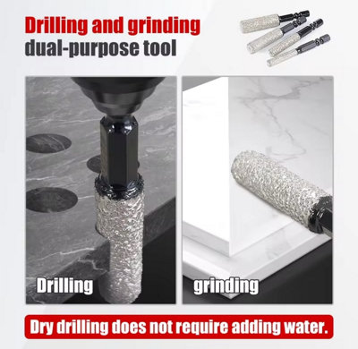 GOBEST tile drill bits set 6, 8, 10 and 12mm hex shank with cooling wax