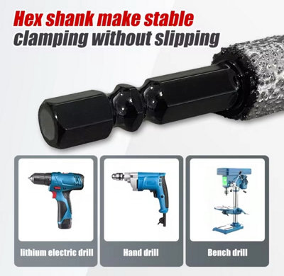 GOBEST tile drill bits set 6, 8, 10 and 12mm hex shank with cooling wax