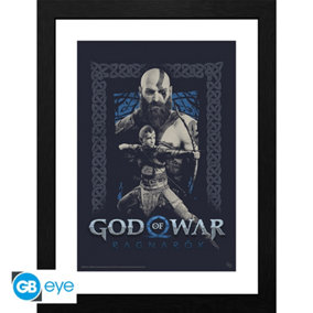 God of War Kratos and Atreus 30 x 40cm Framed Collector Print