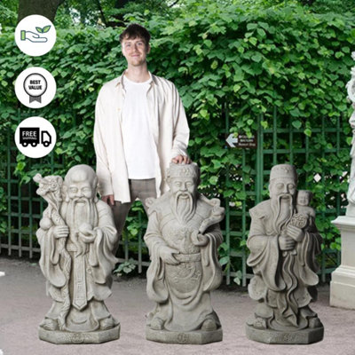 Gods of three stars Chinese Wise Men Stone Garden Set