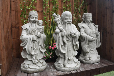 Gods of three stars Chinese Wise Men Stone Garden Set