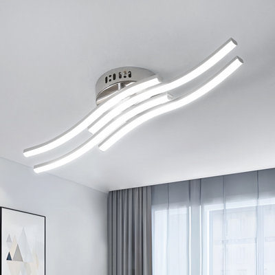 Goeco 4 -light corrugated led ceiling light, 6000K, 24W