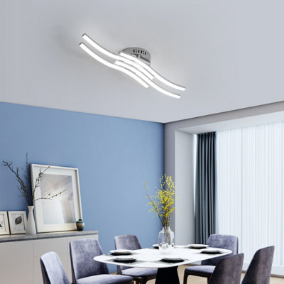 Goeco 4 -light corrugated led ceiling light, 6000K, 24W