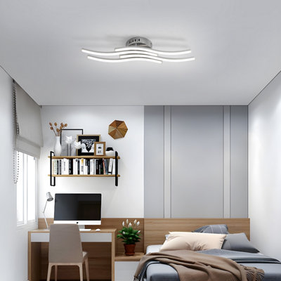 Goeco 4 -light corrugated led ceiling light, 6000K, 24W