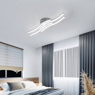 Goeco 4 -light corrugated led ceiling light, 6000K, 24W