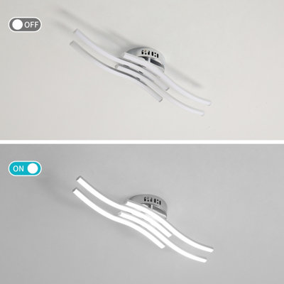 Goeco 4 -light corrugated led ceiling light, 6000K, 24W