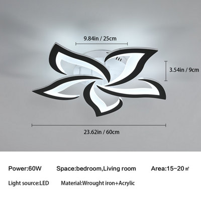 Goeco Creative Flower Flower LED Ceiling Led Modern Design 60w,6000k