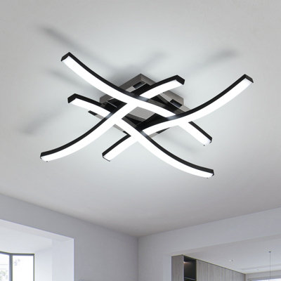 Goeco Curved Design Modern LED Ceiling Light,4 Built-in LED Boards,6500K
