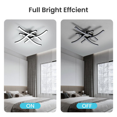 Goeco Curved Design Modern LED Ceiling Light,4 Built-in LED Boards,6500K
