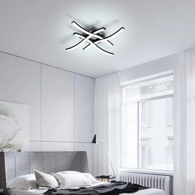 Goeco Curved Design Modern LED Ceiling Light,4 Built-in LED Boards,6500K