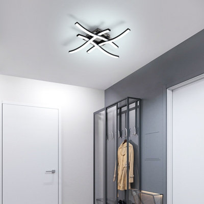 Goeco Curved Design Modern LED Ceiling Light,4 Built-in LED Boards,6500K