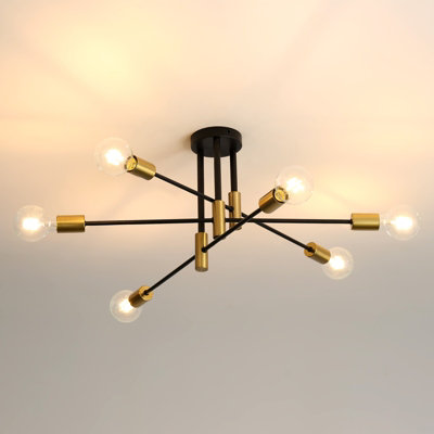 Goeco Industrial Chandelier Light, Black