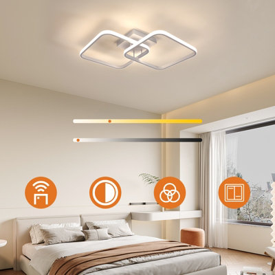Goeco LED Dimmable Modern Circle Ceiling,White,3000k-6000k
