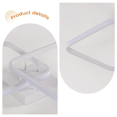Goeco LED Dimmable Modern Circle Ceiling,White,3000k-6000k