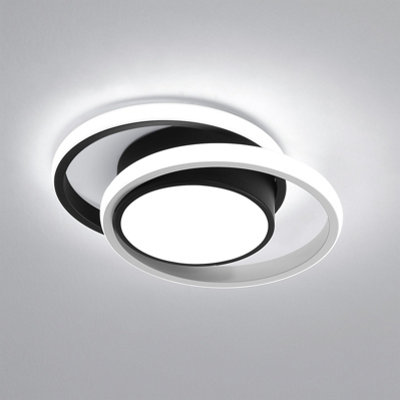 Goeco Modern Black Round Design LED Ceiling Lighting, 32W,6500K