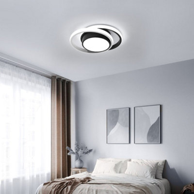 Goeco Modern Black Round Design LED Ceiling Lighting, 32W,6500K