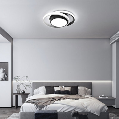 Goeco Modern Black Round Design LED Ceiling Lighting, 32W,6500K