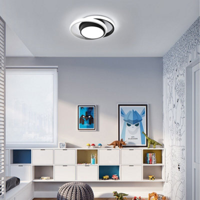 Goeco Modern Black Round Design LED Ceiling Lighting, 32W,6500K