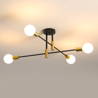 Goeco Modern Ceiling Light, Black and Gold