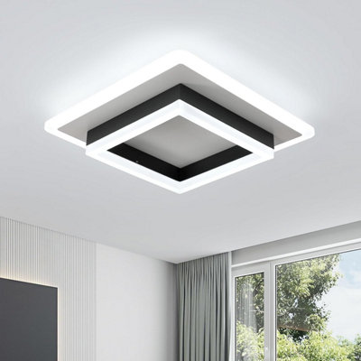 Goeco Modern LED Ceiling Light , 30W 3250LM Acrylic Square Fixture, 6500K Cool White