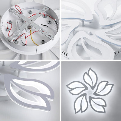 Goeco Modern LED Ceiling Light Chandelier, 65W, White 6500K