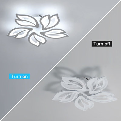 Goeco Modern LED Ceiling Light Chandelier, 65W, White 6500K