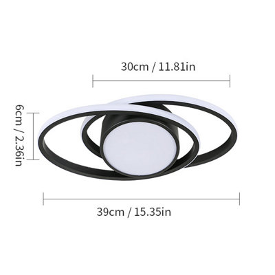 Goeco Modern LED Round Ceiling Lamp,39W, 3000k