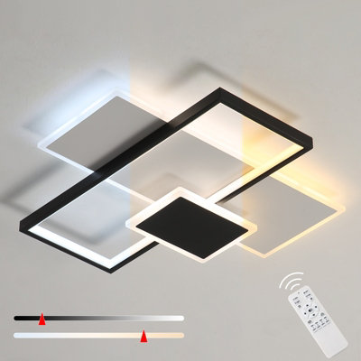 GOECO Rectangular Aluminum LED Ceiling Light Rectangular Diameter 50cm ...
