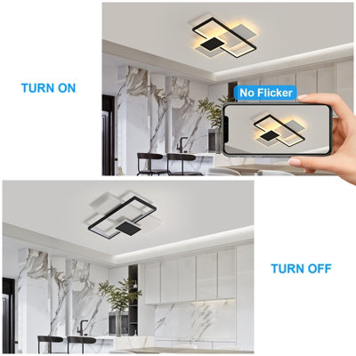 GOECO Rectangular Aluminum LED Ceiling Light Rectangular Diameter 50cm ...