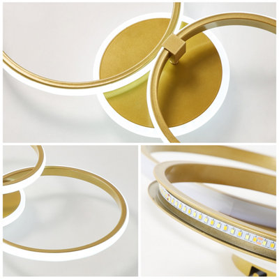 GOECO Round LED Acrylic Ceiling Light Gold