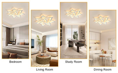 Goeco10 Heads Lotus LED Chandelier,  90W, 3000K