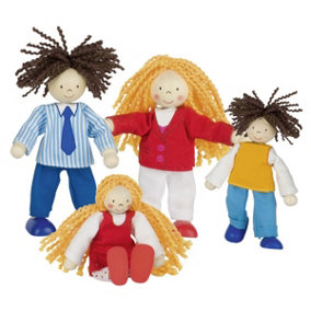 Goki Flexible Wooden Puppets - Family Figure Set