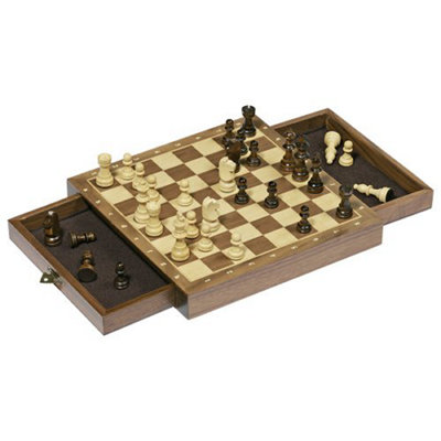 Goki Magnetic Chess w/ Storage Drawers