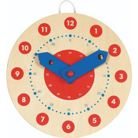 Goki Wooden Clock Time Telling Educational Toy
