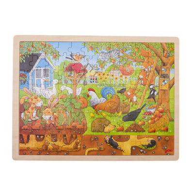 Goki Wooden Our Garden Puzzle 96 Piece