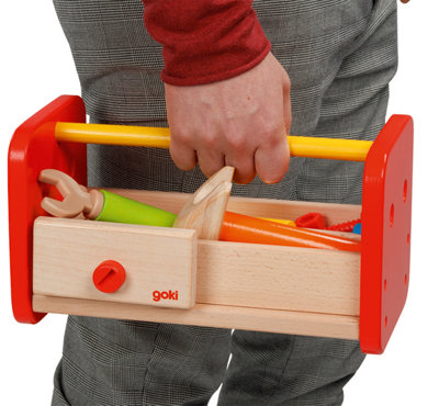 Goki Wooden Workbench w/ Tools Storage Box